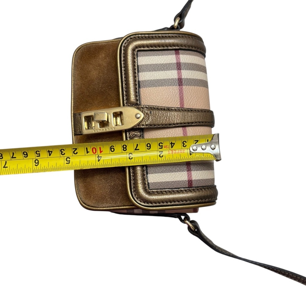 Burberry Beige Suede/Leather Berkeley Mini Crossbody Bag. - Picture 6 of 9